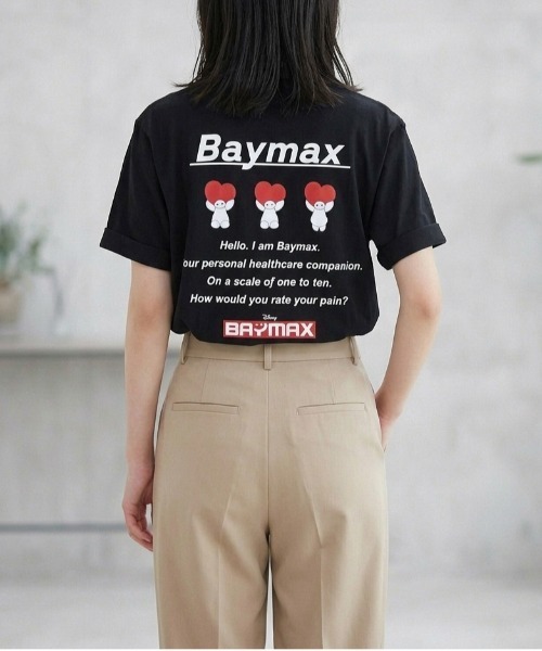 Disney（ディズニー）の「【DISNEY/ディズニー】ベイマックス＆スティッチ キャラクタープリント半袖Ｔシャツ(DRY) バックプリントTシャツ/ユニセックス（Tシャツ/カットソー・メンズ・ブラック/ラベンダー/ダークブルー/ライトグリーン・MEDIUM/LARGE）」の6枚目の写真