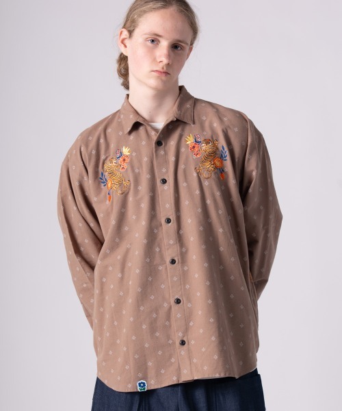 rehacer(レアセル)の「rehacer : Souvenir Dot Flower Shirts / スーベニア ドットフラワー シャツ(シャツ/ブラウス・メンズ・ブラウン/ブラック・X-LARGE/LARGE/MEDIUM/SMALL)」の12枚目の写真