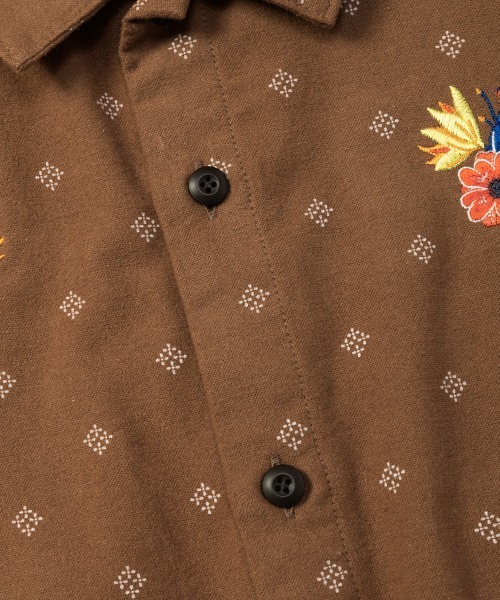 rehacer(レアセル)の「rehacer : Souvenir Dot Flower Shirts / スーベニア ドットフラワー シャツ(シャツ/ブラウス・メンズ・ブラウン/ブラック・X-LARGE/LARGE/MEDIUM/SMALL)」の6枚目の写真