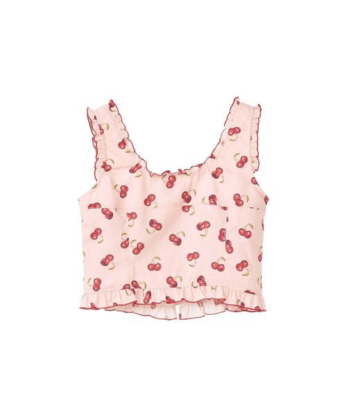 HYSTERIC GLAMOUR（ヒステリックグラマー）の「SKULL CHERRY柄 フリルビスチェ（その他トップス・レディース・ブラック系その他/ピンク系その他・MEDIUM/SMALL）」の3枚目の写真