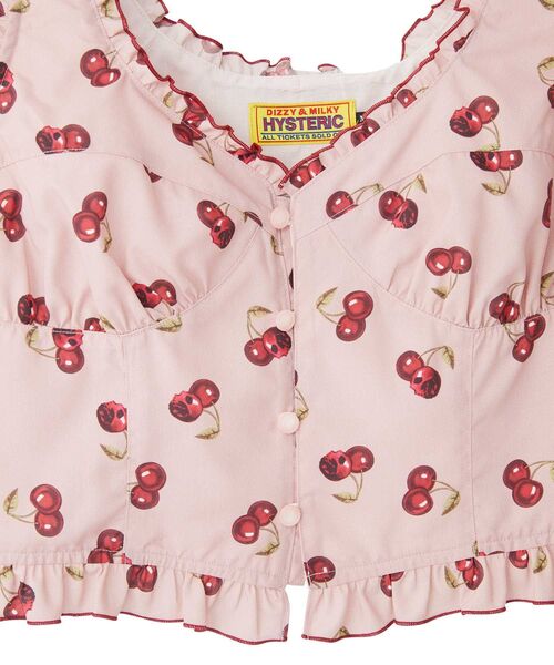 HYSTERIC GLAMOUR（ヒステリックグラマー）の「SKULL CHERRY柄 フリルビスチェ（その他トップス・レディース・ブラック系その他/ピンク系その他・MEDIUM/SMALL）」の4枚目の写真