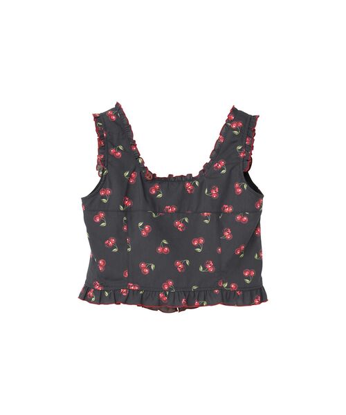 HYSTERIC GLAMOUR（ヒステリックグラマー）の「SKULL CHERRY柄 フリルビスチェ（その他トップス・レディース・ブラック系その他/ピンク系その他・MEDIUM/SMALL）」の5枚目の写真