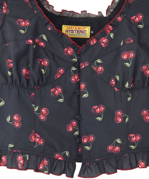 HYSTERIC GLAMOUR（ヒステリックグラマー）の「SKULL CHERRY柄 フリルビスチェ（その他トップス・レディース・ブラック系その他/ピンク系その他・MEDIUM/SMALL）」の6枚目の写真