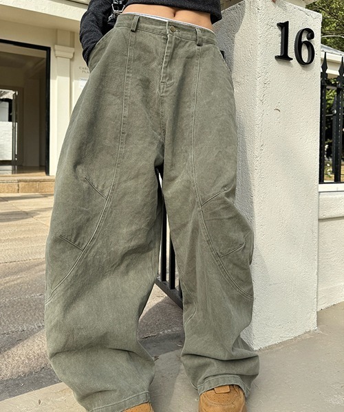Ressaca(レサーカ)の「ワイドカーブパンツ(カーゴパンツ・レディース・ベージュ/チャコール/カーキ・M/S)」の12枚目の写真