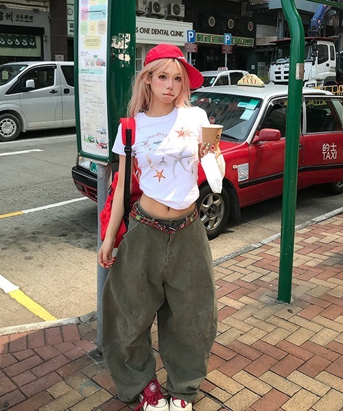 Ressaca(レサーカ)の「ワイドカーブパンツ(カーゴパンツ・レディース・ベージュ/チャコール/カーキ・M/S)」の13枚目の写真