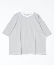 MINEDENIM | MINEDENIM (マインデニム)Micro Border Loose Crewneck T-SH(Tシャツ/カットソー)