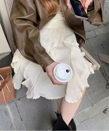 【 ammy. / エイミードット 】 アシンメトリー フリル ティアード スカート