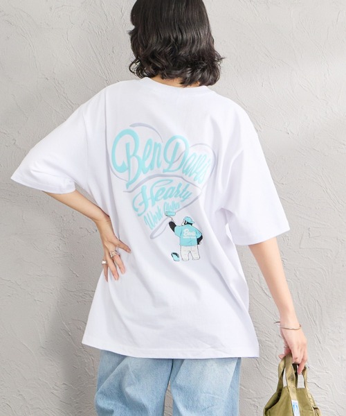 [WEB限定] BEN DAVIS Script Heart Back Print Short-Sleeve T-shirt