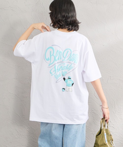 BEN DAVIS（ベンデイビス）の「【WEB限定】[BEN DAVIS/ベンデイビス] SCRIPT HEART バックプリント ショートスリーブTシャツ（Tシャツ/カットソー・レディース・ブラック/ミント/ホワイト・L/XL/M）」の10枚目の写真