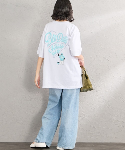 BEN DAVIS（ベンデイビス）の「【WEB限定】[BEN DAVIS/ベンデイビス] SCRIPT HEART バックプリント ショートスリーブTシャツ（Tシャツ/カットソー・レディース・ブラック/ミント/ホワイト・L/XL/M）」の4枚目の写真