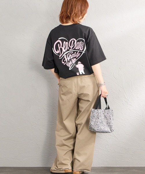 BEN DAVIS（ベンデイビス）の「【WEB限定】[BEN DAVIS/ベンデイビス] SCRIPT HEART バックプリント ショートスリーブTシャツ（Tシャツ/カットソー・レディース・ブラック/ミント/ホワイト・L/XL/M）」の6枚目の写真
