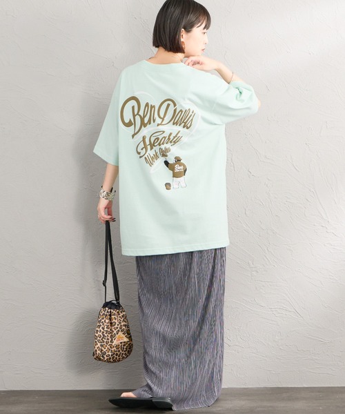 BEN DAVIS（ベンデイビス）の「【WEB限定】[BEN DAVIS/ベンデイビス] SCRIPT HEART バックプリント ショートスリーブTシャツ（Tシャツ/カットソー・レディース・ブラック/ミント/ホワイト・L/XL/M）」の7枚目の写真