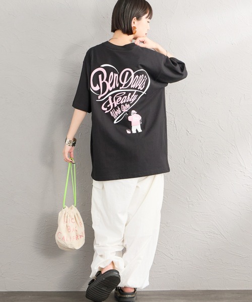 BEN DAVIS（ベンデイビス）の「【WEB限定】[BEN DAVIS/ベンデイビス] SCRIPT HEART バックプリント ショートスリーブTシャツ（Tシャツ/カットソー・レディース・ブラック/ミント/ホワイト・L/XL/M）」の5枚目の写真