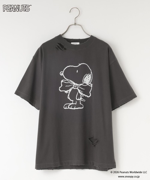 LOWRYS FARM(ローリーズファーム)の「【SNOOPY】クラッシュTシャツ(Tシャツ/カットソー・レディース・オフホワイト/チャコールグレー/ライトブルー・FREE)」の13枚目の写真