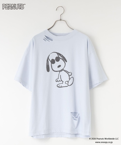 LOWRYS FARM(ローリーズファーム)の「【SNOOPY】クラッシュTシャツ(Tシャツ/カットソー・レディース・オフホワイト/チャコールグレー/ライトブルー・FREE)」の17枚目の写真