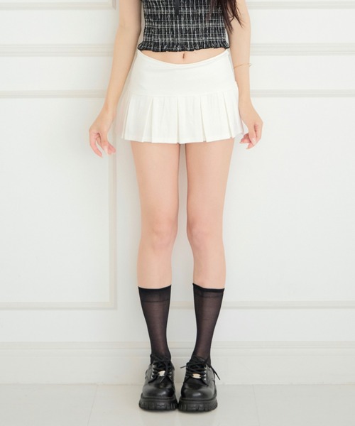 ALLuRing ChaRm(アリュリングチャーム)の「Pleated Sweat Mini Skirt Pants / プリーツスウェットミニスカートパンツ(スカート・レディース・ダークグレー/グレー/ホワイト・M/S)」の14枚目の写真