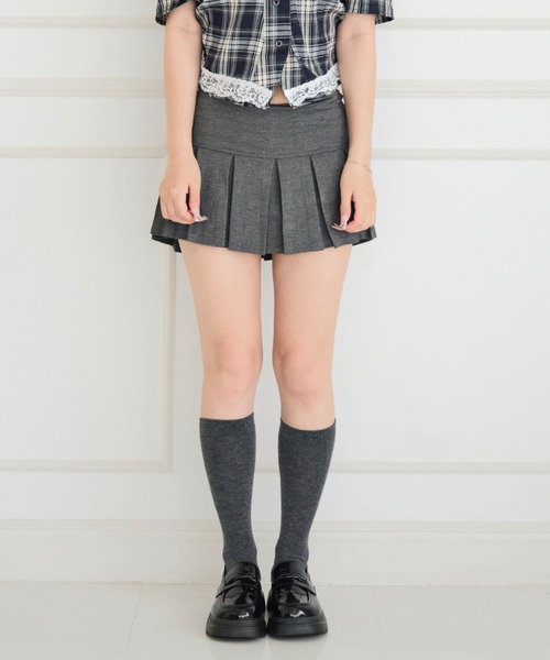 ALLuRing ChaRm(アリュリングチャーム)の「Pleated Sweat Mini Skirt Pants / プリーツスウェットミニスカートパンツ(スカート・レディース・ダークグレー/グレー/ホワイト・M/S)」の10枚目の写真