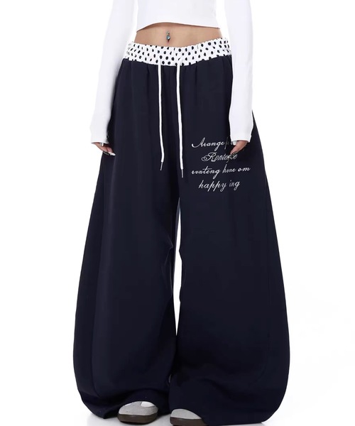 FUNdaysion(ファンデイション)の「ドットウエスト切替ワイドパンツ(その他パンツ・レディース・ホワイト/ネイビー・M)」の10枚目の写真