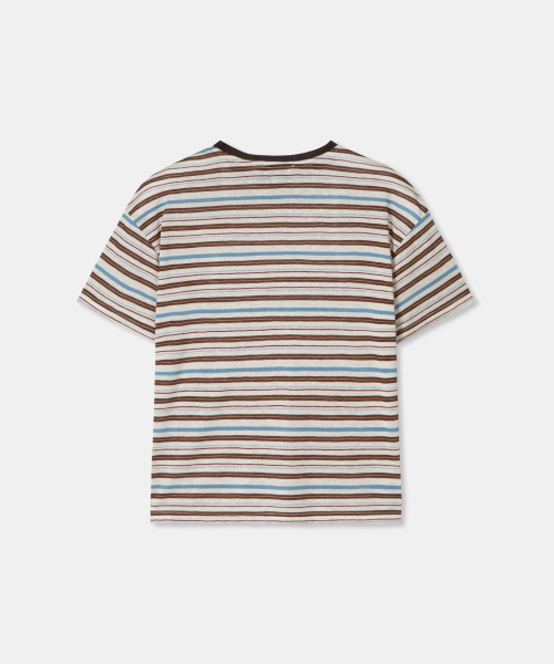 THEENDQUESTION（ジエンドクエスチョン）の「Cool stripe t-shirt / BROWN（Tシャツ/カットソー・レディース・その他・1/2）」の2枚目の写真