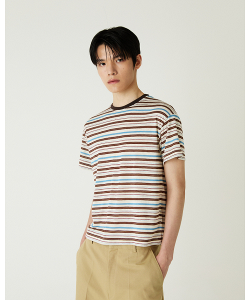 THEENDQUESTION（ジエンドクエスチョン）の「Cool stripe t-shirt / BROWN（Tシャツ/カットソー・レディース・その他・1/2）」の10枚目の写真