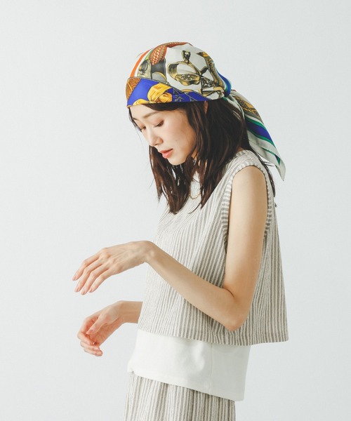 GLOBAL WORK(グローバルワーク)の「ジャガードストライプノースリーブ*タンク/797224(Tシャツ/カットソー・レディース・スミクロ/ホワイト系その他・MEDIUM/LARGE)」の14枚目の写真