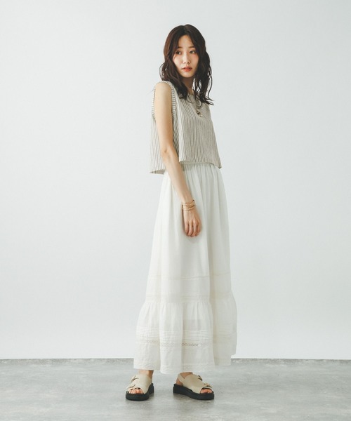GLOBAL WORK(グローバルワーク)の「ジャガードストライプノースリーブ*タンク/797224(Tシャツ/カットソー・レディース・スミクロ/ホワイト系その他・MEDIUM/LARGE)」の16枚目の写真