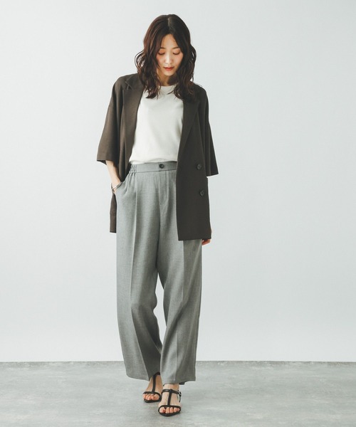 GLOBAL WORK(グローバルワーク)の「ジャガードストライプノースリーブ*タンク/797224(Tシャツ/カットソー・レディース・スミクロ/ホワイト系その他・MEDIUM/LARGE)」の18枚目の写真