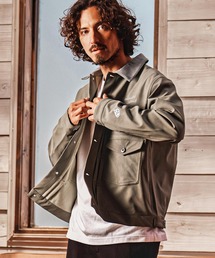 1minute 1second（ワンミニットワンセカンド）の「mj11686-faux leather 2nd jacket シンセティックレザージャケット(1M26A070)（ブルゾン）」