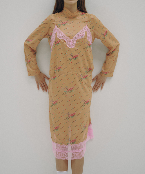 一部店舗+WEB限定》Crushed Rose Lingerie Dress（ワンピース）｜Spick