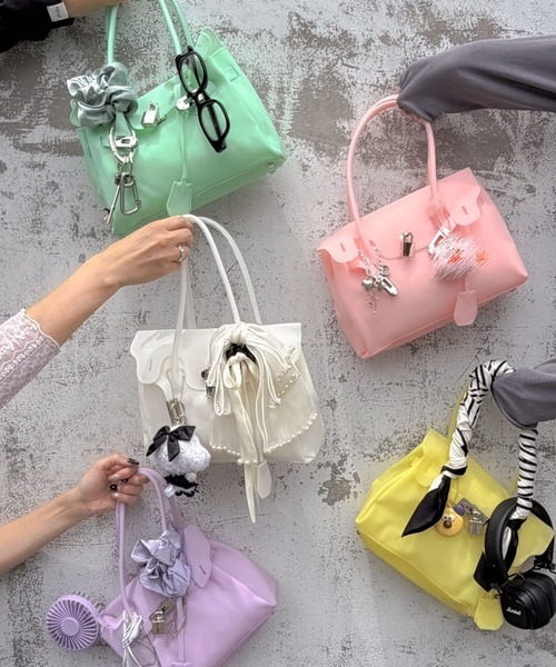 DearMyLoveRose(ディアマイラブローズ)の「ミルキージェリーバッグ/ jelly bag(ハンドバッグ・レディース・ホワイト/イエロー/グリーン/ラベンダー/コーラル・FREE)」の6枚目の写真