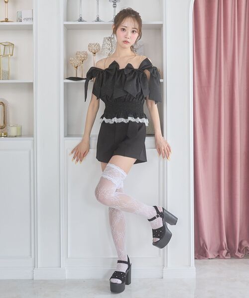MAJESTIC LEGON（マジェスティックレゴン）の「キラキラメニーリボンブラウス（シャツ/ブラウス・レディース・ホワイト系その他/ブルー系その他2/ピンク/ブラック・MEDIUM）」の17枚目の写真
