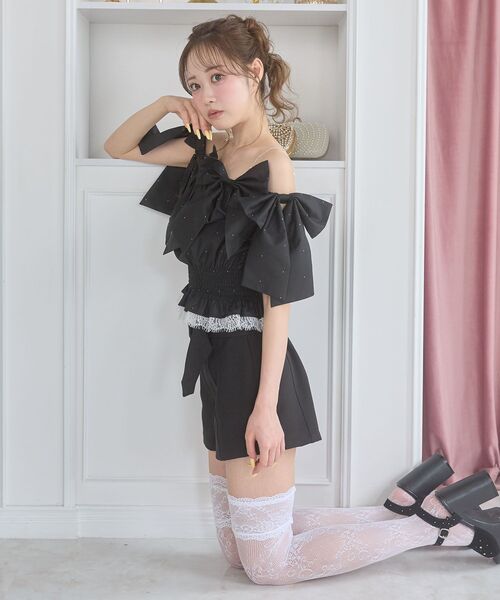 MAJESTIC LEGON（マジェスティックレゴン）の「キラキラメニーリボンブラウス（シャツ/ブラウス・レディース・ホワイト系その他/ブルー系その他2/ピンク/ブラック・MEDIUM）」の20枚目の写真