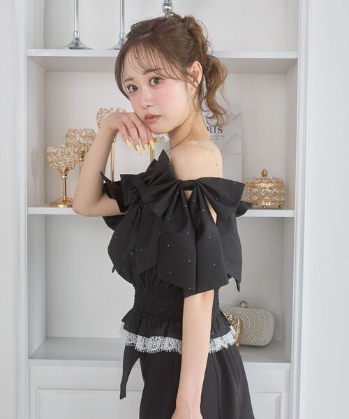 MAJESTIC LEGON（マジェスティックレゴン）の「キラキラメニーリボンブラウス（シャツ/ブラウス・レディース・ホワイト系その他/ブルー系その他2/ピンク/ブラック・MEDIUM）」の22枚目の写真
