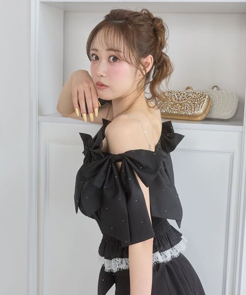 MAJESTIC LEGON（マジェスティックレゴン）の「キラキラメニーリボンブラウス（シャツ/ブラウス・レディース・ホワイト系その他/ブルー系その他2/ピンク/ブラック・MEDIUM）」の19枚目の写真