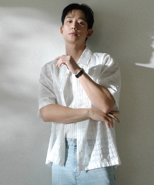 MINDBRIDGE（マインドブリッジ）の「[COUTURE]クロシェオーバーサイズ半袖シャツ - 2カラー（シャツ/ブラウス・メンズ・ホワイト/ブラック・100/110/95/105）」の6枚目の写真