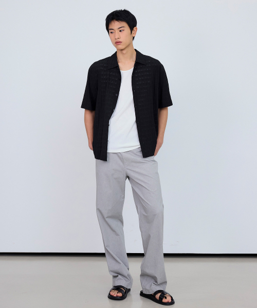 MINDBRIDGE（マインドブリッジ）の「[COUTURE]クロシェオーバーサイズ半袖シャツ - 2カラー（シャツ/ブラウス・メンズ・ホワイト/ブラック・100/110/95/105）」の10枚目の写真