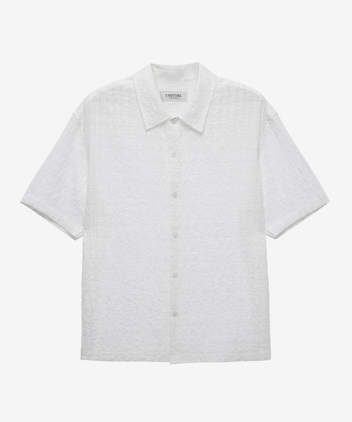 MINDBRIDGE（マインドブリッジ）の「[COUTURE]クロシェオーバーサイズ半袖シャツ - 2カラー（シャツ/ブラウス・メンズ・ホワイト/ブラック・100/110/95/105）」の11枚目の写真