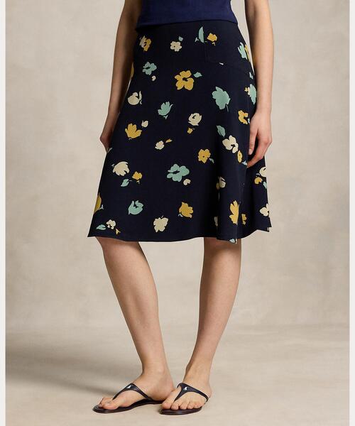 POLO RALPH LAUREN(ポロ ラルフ ローレン)の「フローラルプリント クレープ スカート(スカート・レディース・ネイビー系1・0/00)」の7枚目の写真