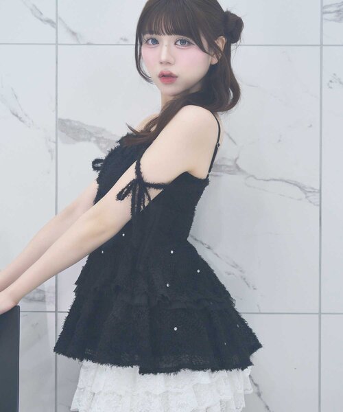 Belle Charme（ベルシャルム）の「【Belle Charme】Shaggy Peplum Tunic（シャツ/ブラウス・レディース・ブラック/ピンク/アイボリー・FREE）」の19枚目の写真