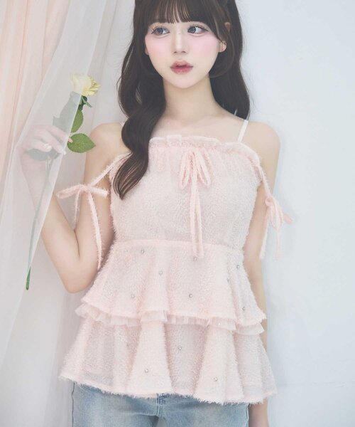 Belle Charme（ベルシャルム）の「【Belle Charme】Shaggy Peplum Tunic（シャツ/ブラウス・レディース・ブラック/ピンク/アイボリー・FREE）」の21枚目の写真