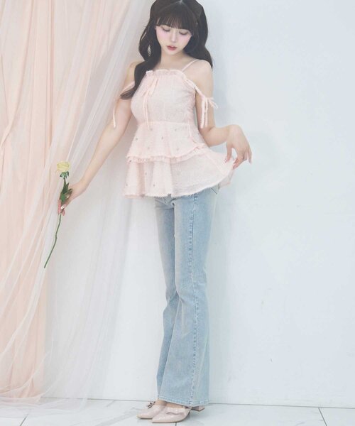 Belle Charme（ベルシャルム）の「【Belle Charme】Shaggy Peplum Tunic（シャツ/ブラウス・レディース・ブラック/ピンク/アイボリー・FREE）」の22枚目の写真