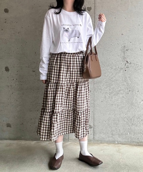 tunee(チュニー)の「CATリボンロンT/長袖Tシャツ(hsyd)(Tシャツ/カットソー・レディース・ホワイト・LARGE/MEDIUM)」の9枚目の写真