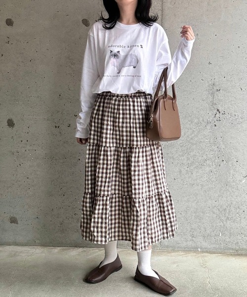tunee(チュニー)の「CATリボンロンT/長袖Tシャツ(hsyd)(Tシャツ/カットソー・レディース・ホワイト・LARGE/MEDIUM)」の10枚目の写真