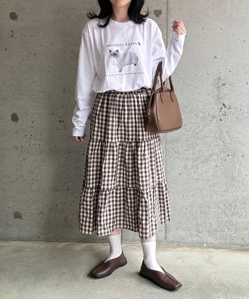 tunee(チュニー)の「CATリボンロンT/長袖Tシャツ(hsyd)(Tシャツ/カットソー・レディース・ホワイト・LARGE/MEDIUM)」の11枚目の写真