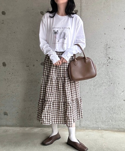 tunee(チュニー)の「CATリボンロンT/長袖Tシャツ(hsyd)(Tシャツ/カットソー・レディース・ホワイト・LARGE/MEDIUM)」の13枚目の写真