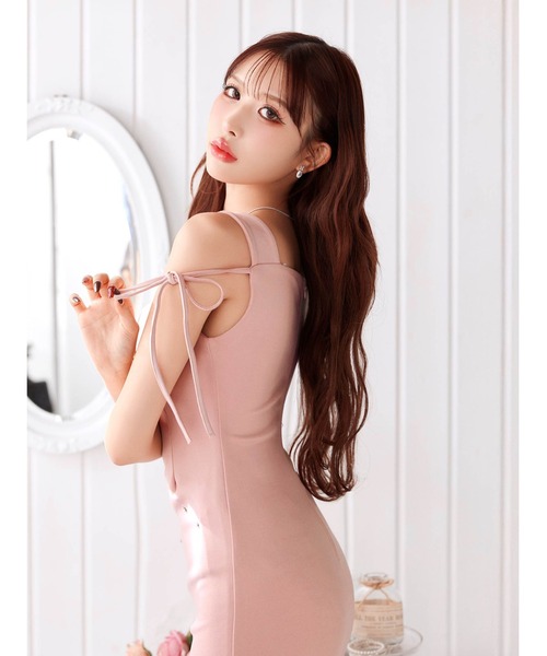 darial(ダリアル)の「リボンビジューフロントジップタイトミニ丈キャバドレス(ドレス・レディース・ピンク・XS/M/L)」の20枚目の写真