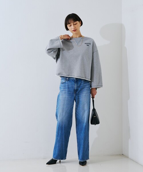 Rouge vif（ルージュヴィフ）の「【IRONING/アイロニング】ロゴショート丈スウェット/スエット logo aweat short po（スウェット・レディース・ホワイト/チャコールグレー・フリー）」の18枚目の写真