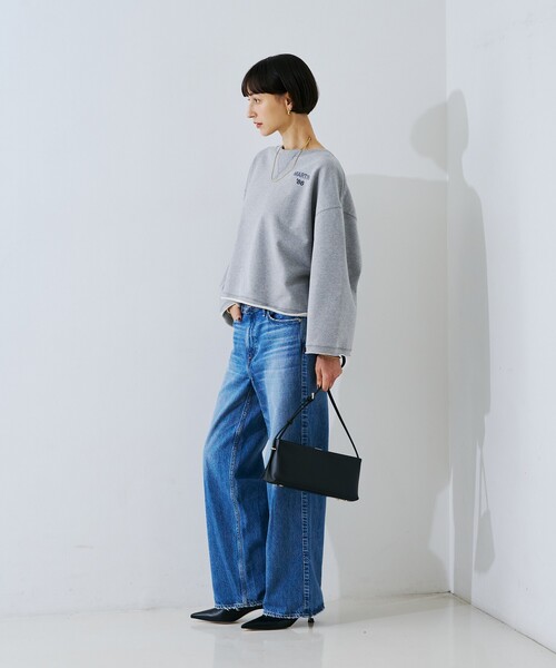 Rouge vif（ルージュヴィフ）の「【IRONING/アイロニング】ロゴショート丈スウェット/スエット logo aweat short po（スウェット・レディース・ホワイト/チャコールグレー・フリー）」の17枚目の写真