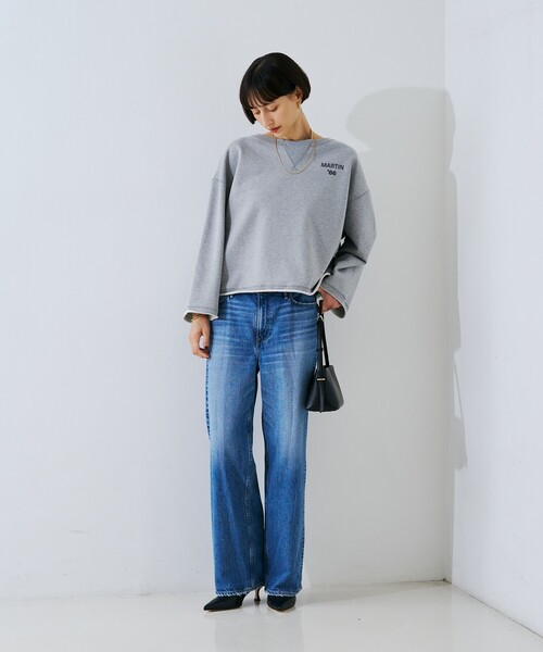 Rouge vif（ルージュヴィフ）の「【IRONING/アイロニング】ロゴショート丈スウェット/スエット logo aweat short po（スウェット・レディース・ホワイト/チャコールグレー・フリー）」の16枚目の写真