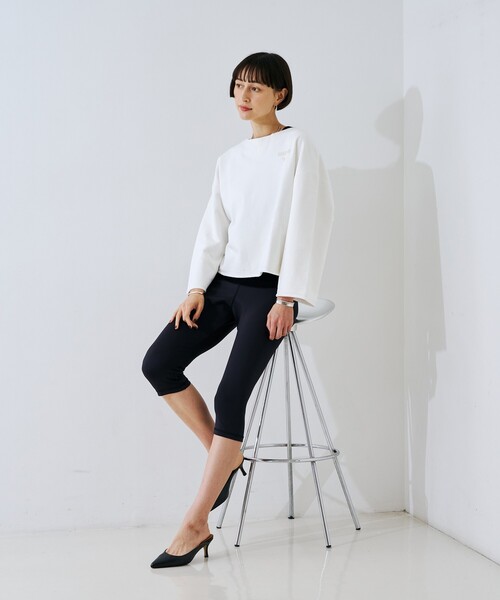 Rouge vif（ルージュヴィフ）の「【IRONING/アイロニング】ロゴショート丈スウェット/スエット logo aweat short po（スウェット・レディース・ホワイト/チャコールグレー・フリー）」の14枚目の写真